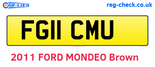 FG11CMU are the vehicle registration plates.