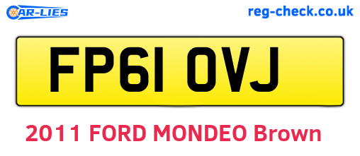 FP61OVJ are the vehicle registration plates.