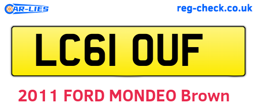LC61OUF are the vehicle registration plates.