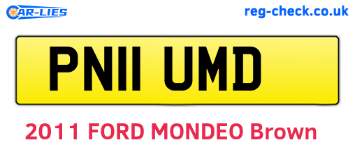 PN11UMD are the vehicle registration plates.