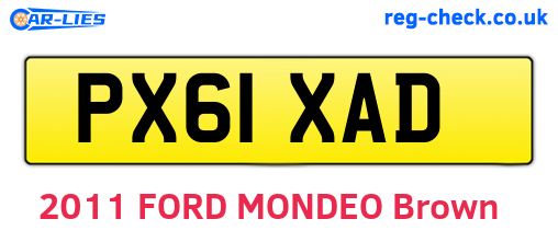 PX61XAD are the vehicle registration plates.