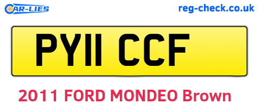 PY11CCF are the vehicle registration plates.