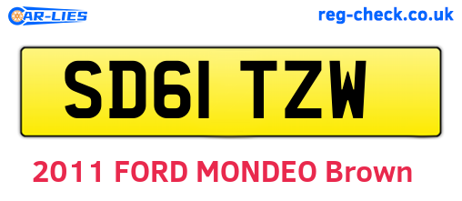 SD61TZW are the vehicle registration plates.