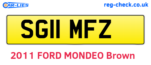 SG11MFZ are the vehicle registration plates.