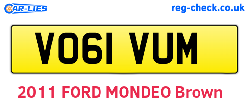 VO61VUM are the vehicle registration plates.