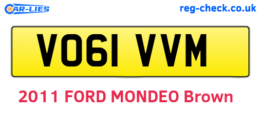 VO61VVM are the vehicle registration plates.