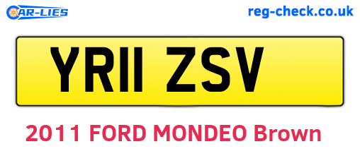 YR11ZSV are the vehicle registration plates.