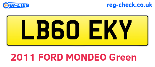 LB60EKY are the vehicle registration plates.