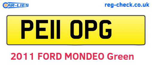 PE11OPG are the vehicle registration plates.