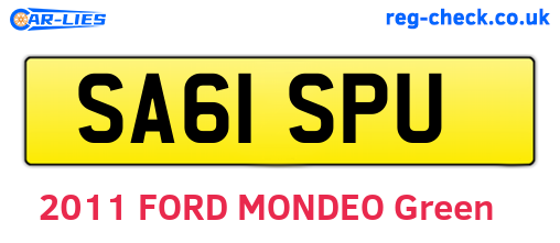 SA61SPU are the vehicle registration plates.