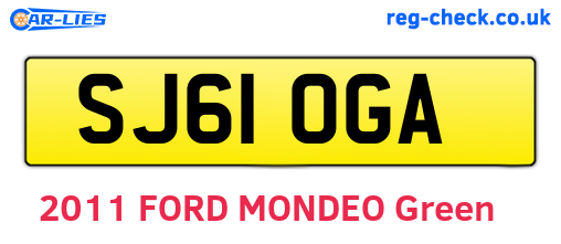 SJ61OGA are the vehicle registration plates.