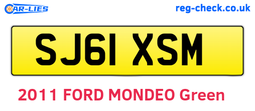SJ61XSM are the vehicle registration plates.