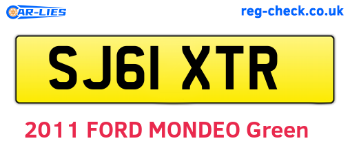 SJ61XTR are the vehicle registration plates.