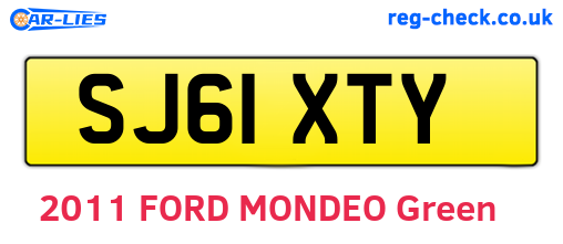 SJ61XTY are the vehicle registration plates.