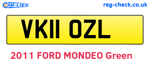 VK11OZL are the vehicle registration plates.
