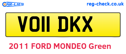 VO11DKX are the vehicle registration plates.