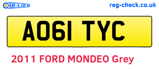 AO61TYC are the vehicle registration plates.