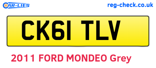 CK61TLV are the vehicle registration plates.