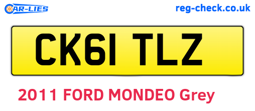 CK61TLZ are the vehicle registration plates.