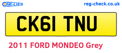 CK61TNU are the vehicle registration plates.