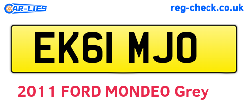 EK61MJO are the vehicle registration plates.
