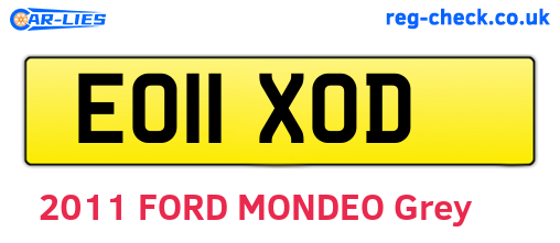 EO11XOD are the vehicle registration plates.