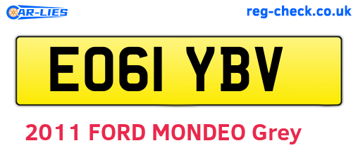 EO61YBV are the vehicle registration plates.