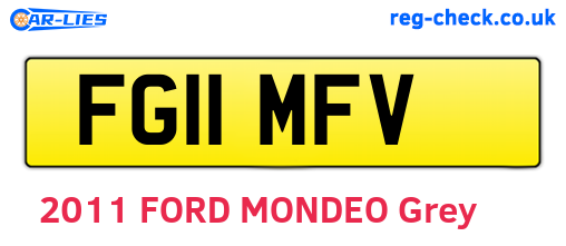 FG11MFV are the vehicle registration plates.