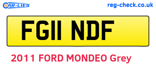 FG11NDF are the vehicle registration plates.