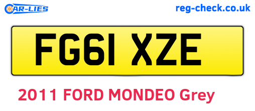 FG61XZE are the vehicle registration plates.