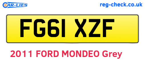 FG61XZF are the vehicle registration plates.