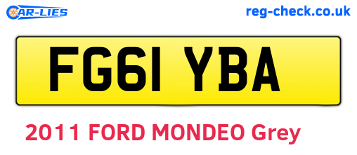 FG61YBA are the vehicle registration plates.