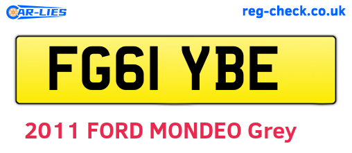 FG61YBE are the vehicle registration plates.