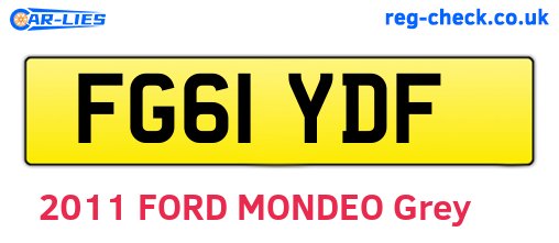 FG61YDF are the vehicle registration plates.