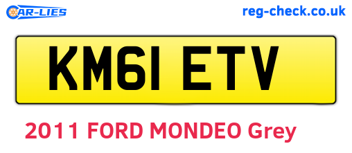 KM61ETV are the vehicle registration plates.