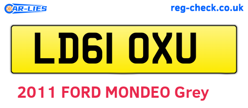 LD61OXU are the vehicle registration plates.