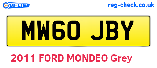 MW60JBY are the vehicle registration plates.