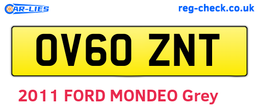 OV60ZNT are the vehicle registration plates.