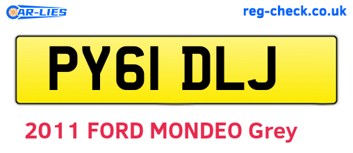 PY61DLJ are the vehicle registration plates.