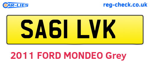 SA61LVK are the vehicle registration plates.