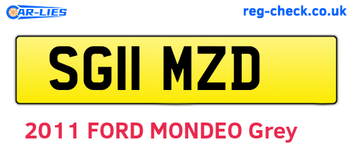 SG11MZD are the vehicle registration plates.
