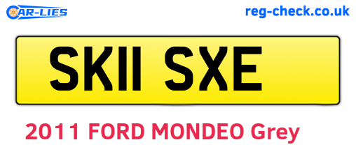 SK11SXE are the vehicle registration plates.