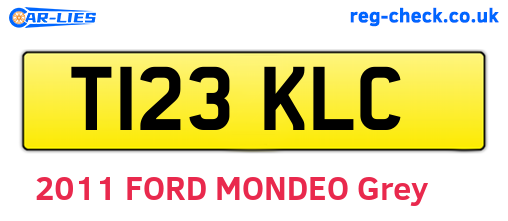 T123KLC are the vehicle registration plates.