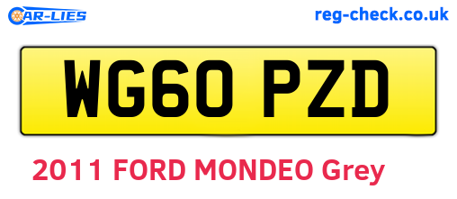 WG60PZD are the vehicle registration plates.
