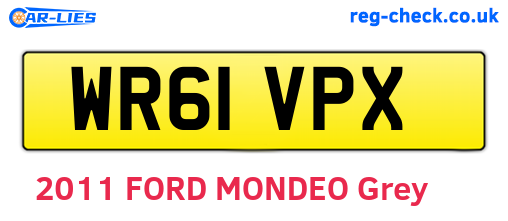 WR61VPX are the vehicle registration plates.