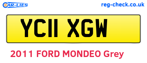 YC11XGW are the vehicle registration plates.