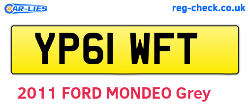 YP61WFT are the vehicle registration plates.