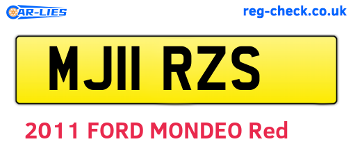 MJ11RZS are the vehicle registration plates.