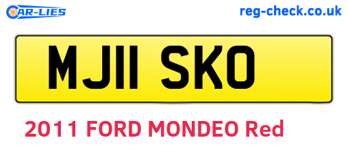 MJ11SKO are the vehicle registration plates.