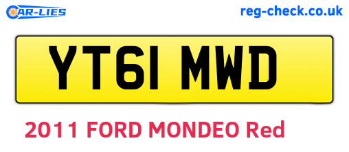 YT61MWD are the vehicle registration plates.